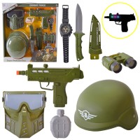 Ігровий віійськовий набір з 9 предметів, у коробці 51,5х5,5х45 см