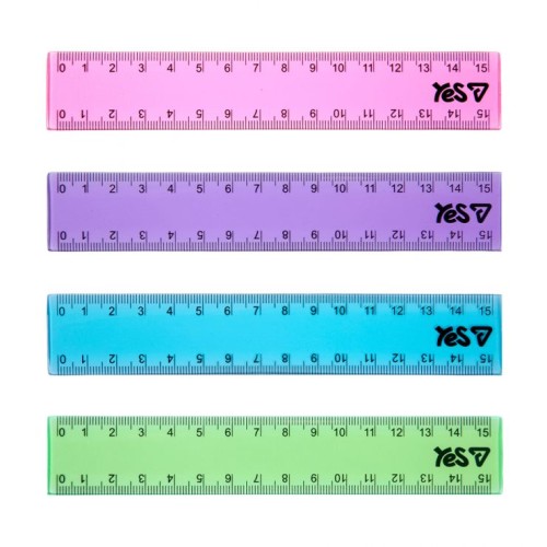 Лінійка «Orange Line» 15 см кольорова прозора, в асортименті, ТМ Yes
