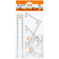 Набір «Orange Line»: лінійка 20 см, 2 косинці, трансопртир, ТМ Yes
