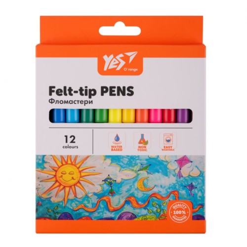 Фломастери «Orange Line» на 12 кольорів, ТМ YES