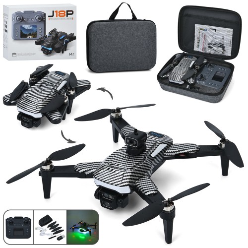 Квадрокоптер 44 см р/к на акумуляторі 2,4G складний зі світлом, камерою, Wi-Fi, TF, USB, пультом, запасними лопастями та чохолом, у коробці 28,5х22х9 см