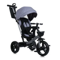 Велосипед «Smart Grey» 3-колісний, колеса з EVA 12 та 10 дюймів, поворотне сидіння, швидкознімні колісні гальма, підшипник, кошик, підсклянник, сумка, сірий.
