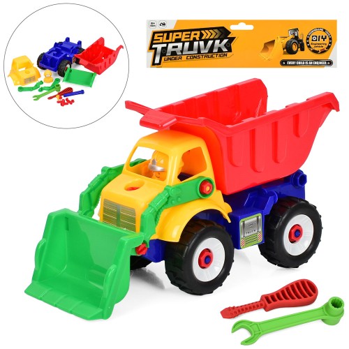 Конструктор «Будтехніка» 28 см на гвинтах з викруткою та гайковим ключем, у пакеті 28х25х12 см.