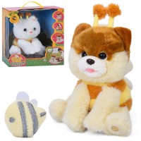 М'яка іграшка «Тваринка» 23х20х17 см музична зі звуками та функцією повтору, танцює, рухається, реагує на бджілку, на батарейці, в асортименті, у коробці 27х29,5х17 см