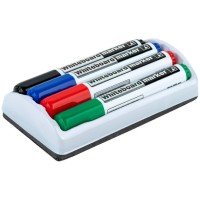 Набір для длошки «Whiteboard»: 4 маркери та магнітний тримач-губка, ТМ Axent