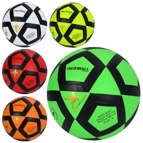 М'яч футбольний №4 вагою 340-360 г з ПВХ, в асортименті, у пакеті
