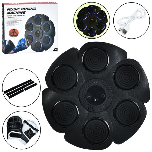 Боксерський набір настінний 40,5х40,5 см на 6 мішеней на акумуляторі зі світлом, звуком та рукавичками