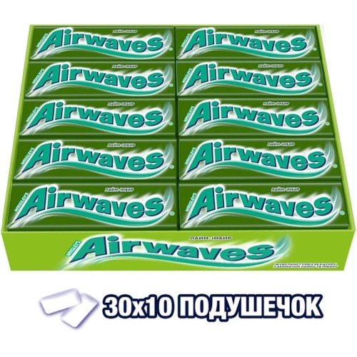 Жувальна гумка «AIRWAVES. Лайм та імбир» 14 г