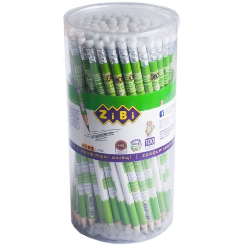 Олівець графітовий «TABLE» з гумкою HB, у тубі, ТМ Zibi