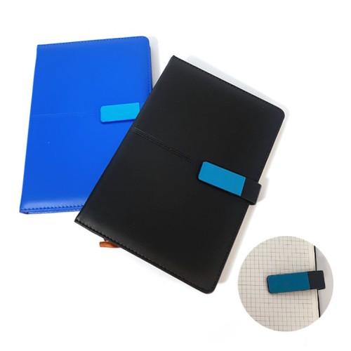 Блокнот А5 на 100 аркушів у клітинку з твердою палітуркою та обкладинкою зі шкірзаму, ТМ Leader