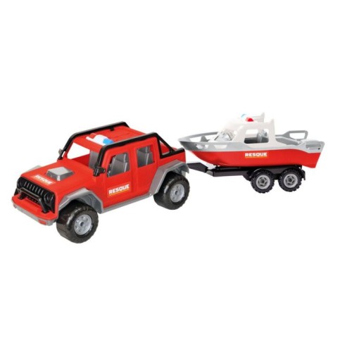 Джип «Титан. Рятувальний» 17х38х20 см з катером, ТМ Тигрес