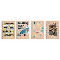 Блокнот А6 на 80 аркушів у клітинку на спіралі збоку з картонною обкладинкою, №6777, ТМ Gold Brisk