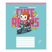 Зошит на 12 аркушів у клітинку «Яскраві мультяшки» №0336, Пір'їнка