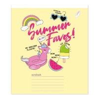 Зошит на 12 аркушів у лінію «Веселі написи», № 0050, Пір'їнка