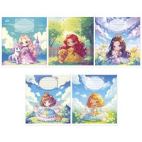 Зошит на 12 аркушів у косу лінію «Казкове серце» №2642, ТМ Brisk