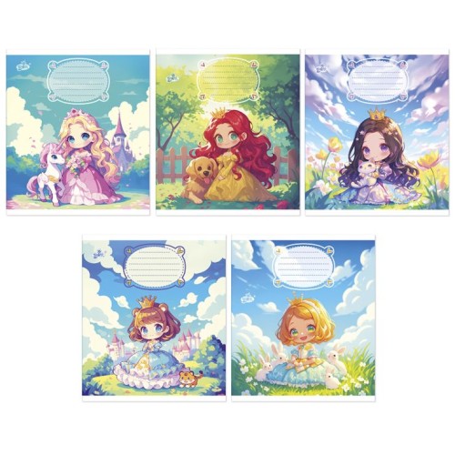 Зошит на 12 аркушів у косу лінію «Казкове серце» №2642, ТМ Brisk