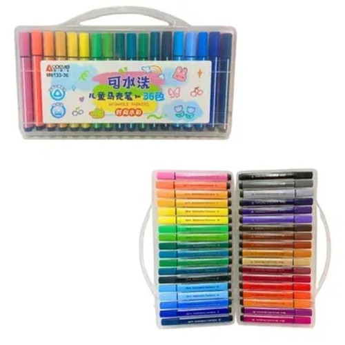 Набір скетчмаркерів «Aodemei» на 36 кольорів з трикутним корпусом у пластиковій коробці