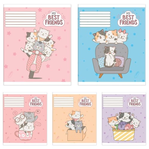 Зошит на 24 аркуші у клітинку «Мої найкращі друзі», № 1020, Пір'їнка