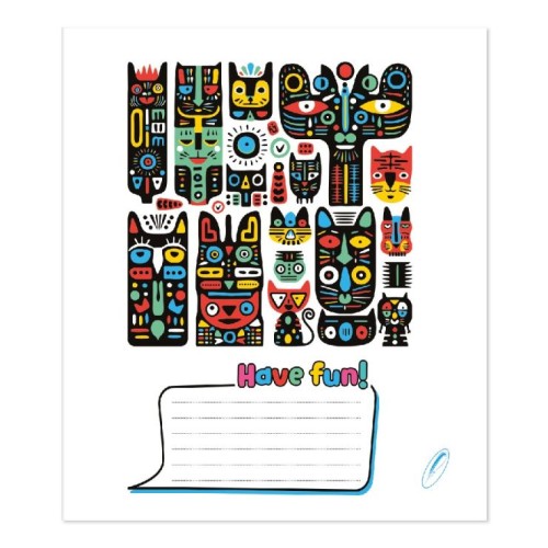 Зошит на 24 аркуші у лінію «Кумедні дудли», № 0093, Пір'їнка