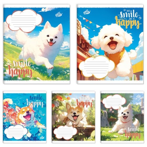 Зошит на 24 аркуші у лінію «Щастя в лапках» №2672, ТМ Brisk