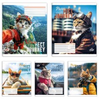 Зошит на 48 аркушів у лінію «Мяу-пригода» №2693, ТМ Brisk