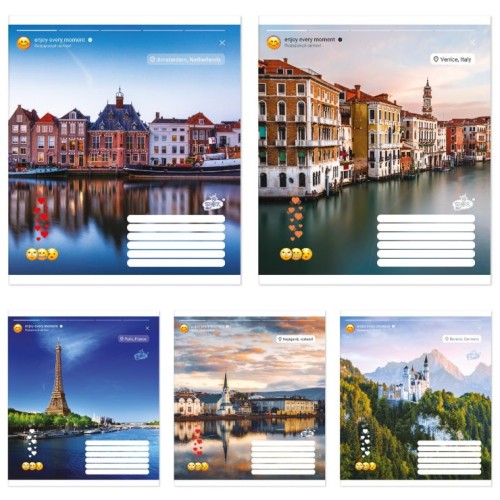 Зошит на 60 аркушів у лінію «Інста-подорож», №2626, ТМ Brisk