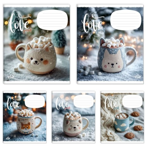 Зошит на 60 аркушів у лінію «Домашня кава», №2702, ТМ Brisk