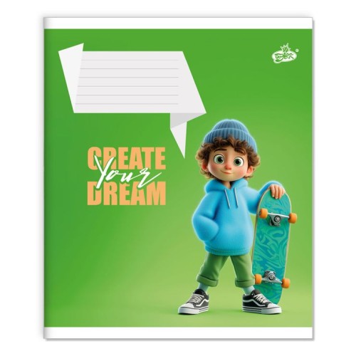 Зошит на 12 аркушів у косу лінію «Будуй свою мрію» №2654, ТМ Brisk