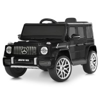 Джип р/к 2,4G на 2 мотори 30W з 1 акумулятором 12V 7AH музичний зі світлом, MP3, TF, BLUETOOTH, колеса з EVA, шкіряним сидінням, чорний