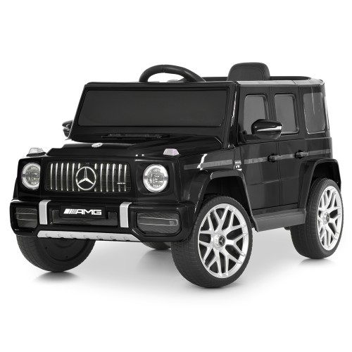 Джип р/к 2,4G на 2 мотори 30W з 1 акумулятором 12V 7AH музичний зі світлом, MP3, TF, BLUETOOTH, колеса з EVA, шкіряним сидінням, чорний