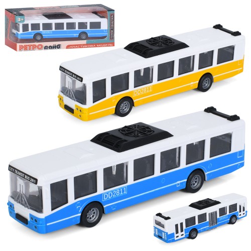 Автобус 16 см інерційний з гумовими колесами, в асортименті, у коробці 18х7х4,5 см