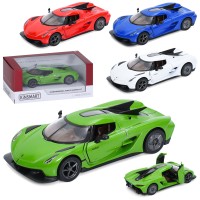 Машина 12,5 см 1:38 металева інерційна з дверима що відкриваються та гумовими колесами, в асортименті, у коробці 16х7х7,5 см