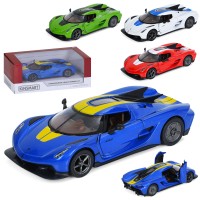 Машина 12,5 см 1:36 металева інерційна з дверима що відкриваються та гумовими колесами, в асортименті, у коробці 16х7х7,5 см