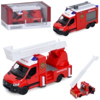 Пожежна машина 12 см 1:48, 12 см металева інерційна з дверима що відчиняються та гумовими колесами, в асортименті, у коробці 16х9х7,5 см.