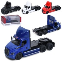 Трейлер 12 см 1:62 металевий інерційний з дверими що відчиняються та гумовими колесами, в асортименті, у коробці 16х7х7,5 см