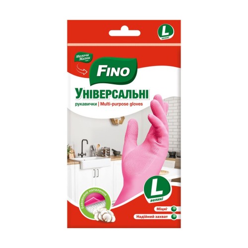 Рукавички господарські латексні розмір L, FіNо