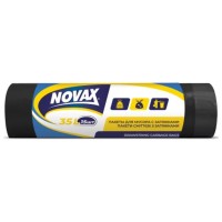 Пакети для сміття з затяжками на 35 л по 15 шт, ТМ Novax