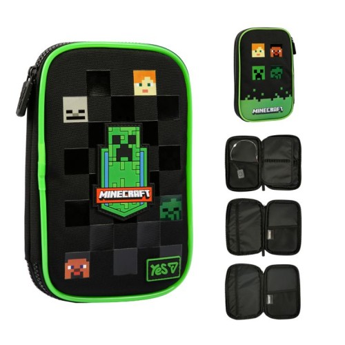 Пенал «Minecraft Reality» 24х16 см м'який на 2 відділення з LED PH-35, ТМ Yes
