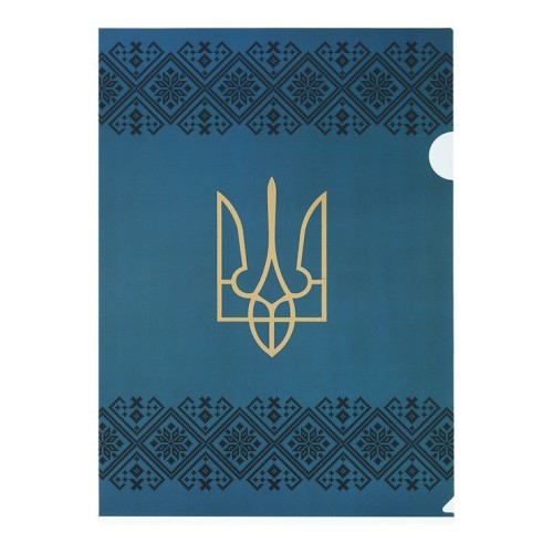 Папка-кутик «UKRAINE DECOR» А4 вишиванка синя, ТМ Buromax