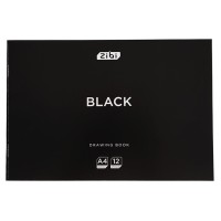 Альбом для малювання «BLACK» А4 на 12 аркушів 120 г/м2 на скобі, KIDS Line