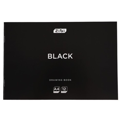 Альбом для малювання «BLACK» А4 на 12 аркушів 120 г/м2 на скобі, KIDS Line