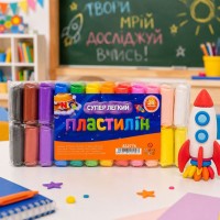 Пластилін «Супер легкий» з стеками на 24 кольори, 240 г, ТМ Leader