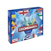 Гра настільна «Економіка світу» з ігрового поля, фішок, карток, кубика, у коробці 34х29х6 см, ТМ Strateg