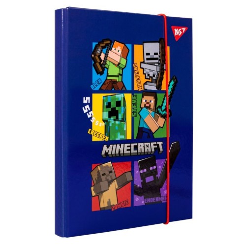 Папка для зошитів «Minecraft» В5 картонна на гумках, ТМ Yes