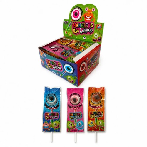 Льодяник «Monsters Eye Lollipop» неон+ сяюча паличка 10 г