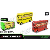 Автобус «BUS»12,5 см металевий з дверима що відкриваються, в асонртименті, у коробці 16,5х7х8 см, Автопром