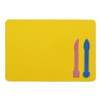 Дощечка для пластиліну та 2 стеки, жовта, ТМ Zibi