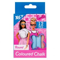 Крейда «Barbie» кольорова кругла з 12 шт, ТМ Yes