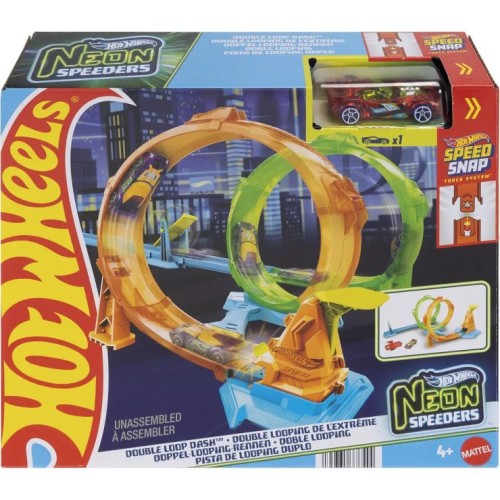 Ігровий набір «Неонова петля» з треком та машинкою, у коробці 31х26 см, Hot Wheels
