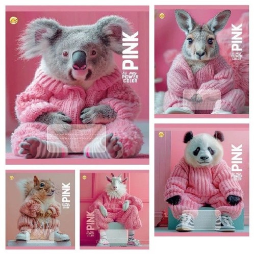 Зошит на 24 аркуші у клітинку «PINK», ТМ Тетрада